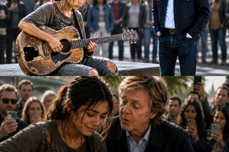 Poor Teen Girl Played The Beatles’ Most Famous Song on Broken Guitar — Paul McCartney Froze!