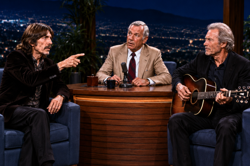 George Harrison Challenged Clint Eastwood to Play Guitar on Live Tv — 7 Seconds Later Everyone Froze