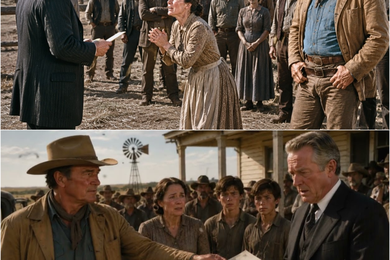 John Wayne Heard a Mother Begging Not to Lose Her Farm — One Hour Later, the Banker Turned Pale!