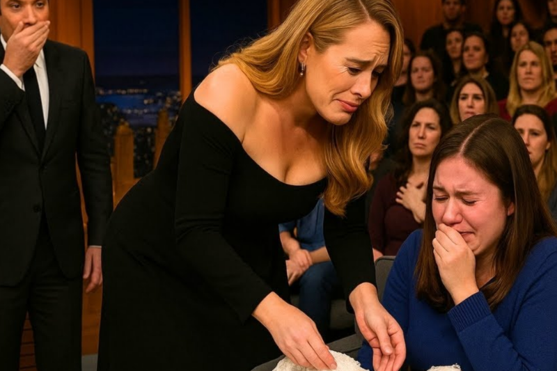 Jimmy Fallon Shocked When Adele Hears Woman’s Story Behind Torn Wedding Dress!