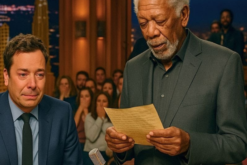 Jimmy Fallon FROZEN When Morgan Freeman Suddenly Reads This Letter On Live TV