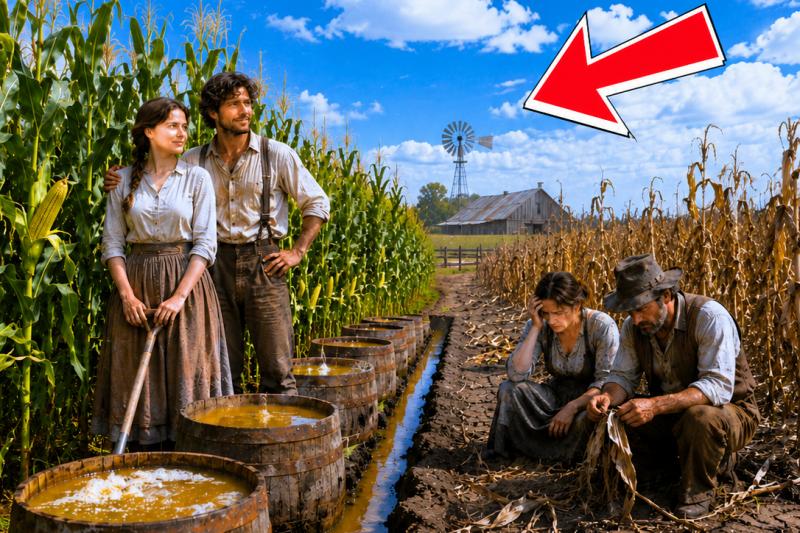 The Rival Farmers Laughed at Their Vinegar Barrels — Until Their Own Corn Died Beside a Giant Harves