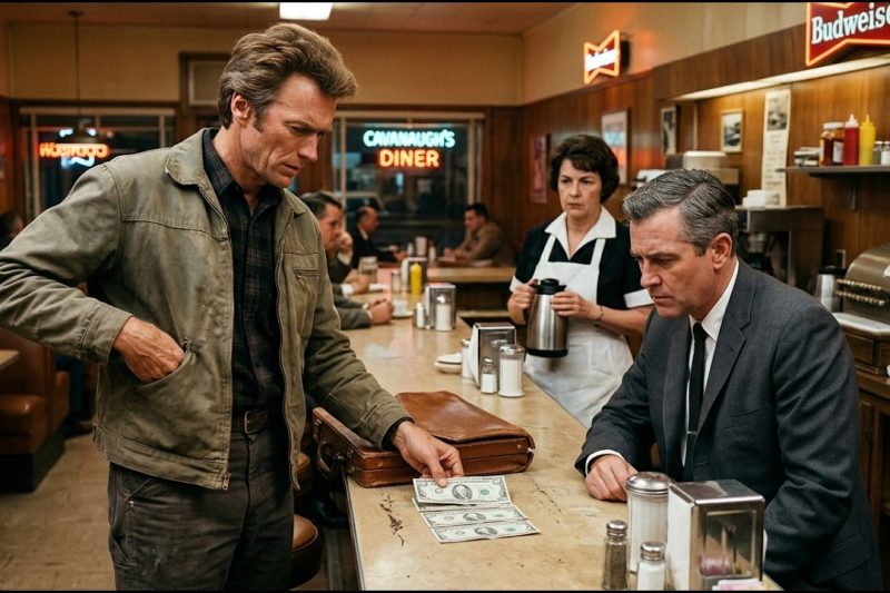 Clint Eastwood was at the counter when she ran out of options; what he did left her speechless.