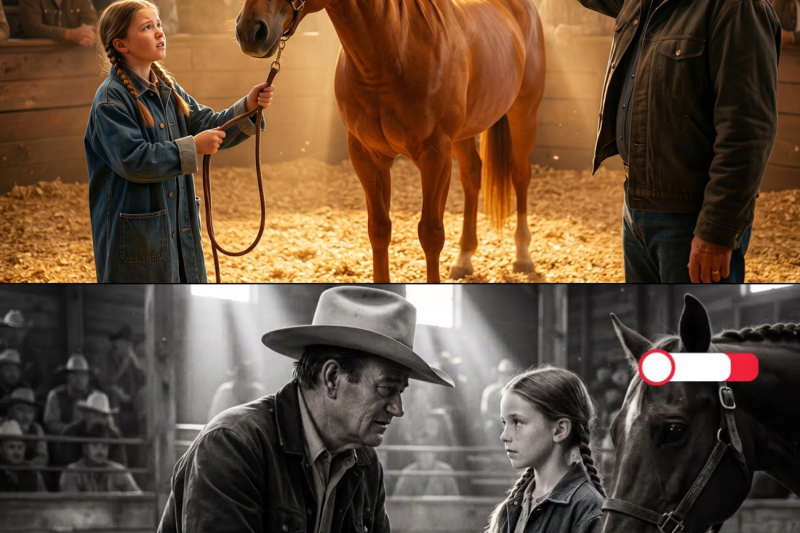 John Wayne Saw A Girl Lead Her Father’s Horse To Auction In Montana 1957 — Then He Raised His Hand