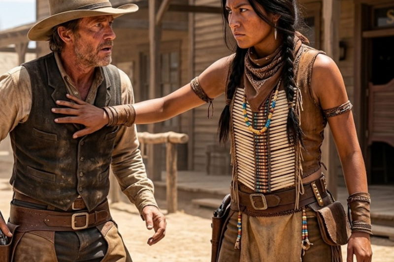 “Don’t… It Still Hurts There” — The Giant Apache Girl’s Words Stopped the Lone Rancher