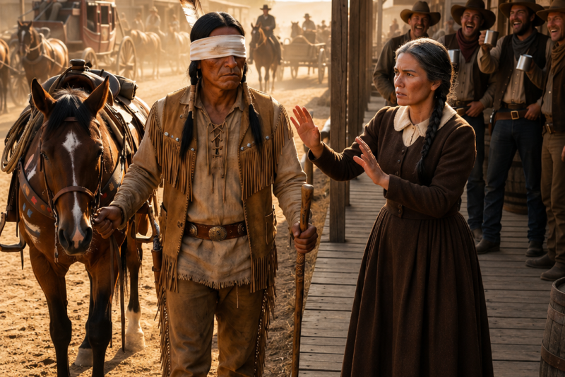 They Laughed At The Blind Hunter For Seeking A Wife—Then A Widow’s Words Silenced The Whole Town…