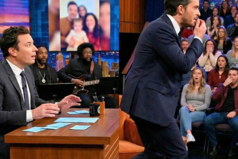 Jimmy Fallon STUNNED When Jonathan Bailey Suddenly Walks Off Stage After Seeing This Photo