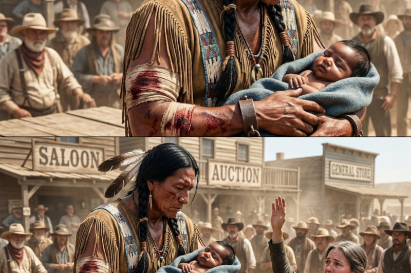 A Wounded Warchief Was Being Auctioned While Clutching An Infant— Until A Widow Claimed Them Both…