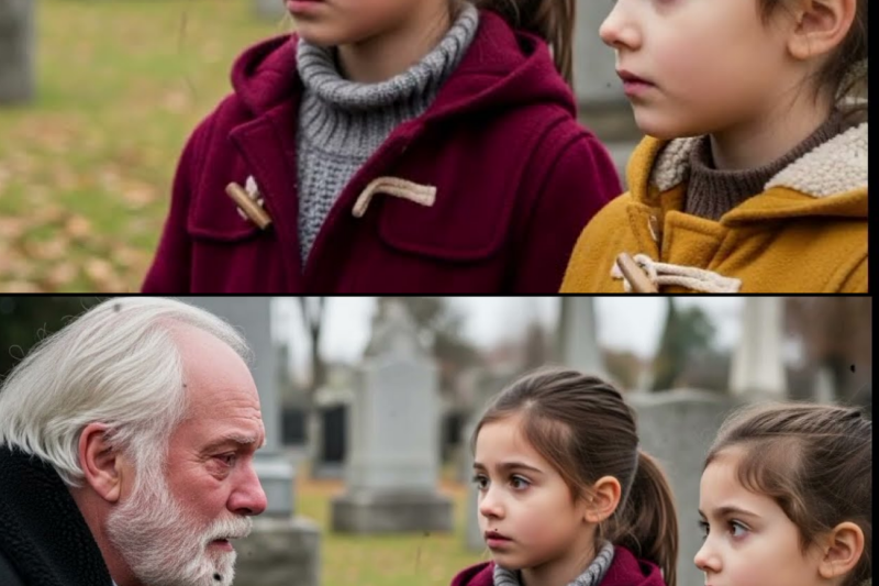 Billionaire Finds Twin Girls Praying at His Son’s Grave — The Reason Makes Him Collapse..