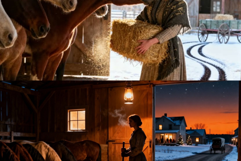 When the Rancher Fell Sick Before Christmas — She Fed His Horses, and He Never Forgot Her Kindness.