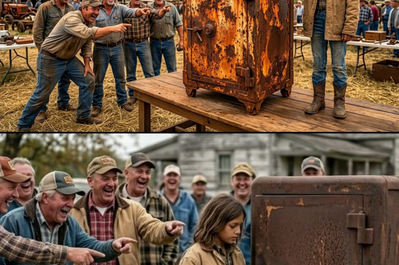 The Farm Auction Laughed at the $65 a Little Girl Paid for a Rusted Safe — Then She Opened It