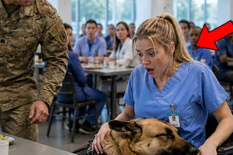 Can I Sit Here A Navy SEAL Asked a Disabled Nurse — Then His K9 Stopped the Whole Room