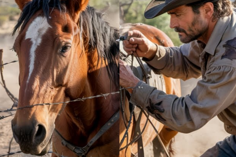 He Freed a Wild Mustang from Barbed Wire, What the Horse Does Next Will Leave You Speechless!