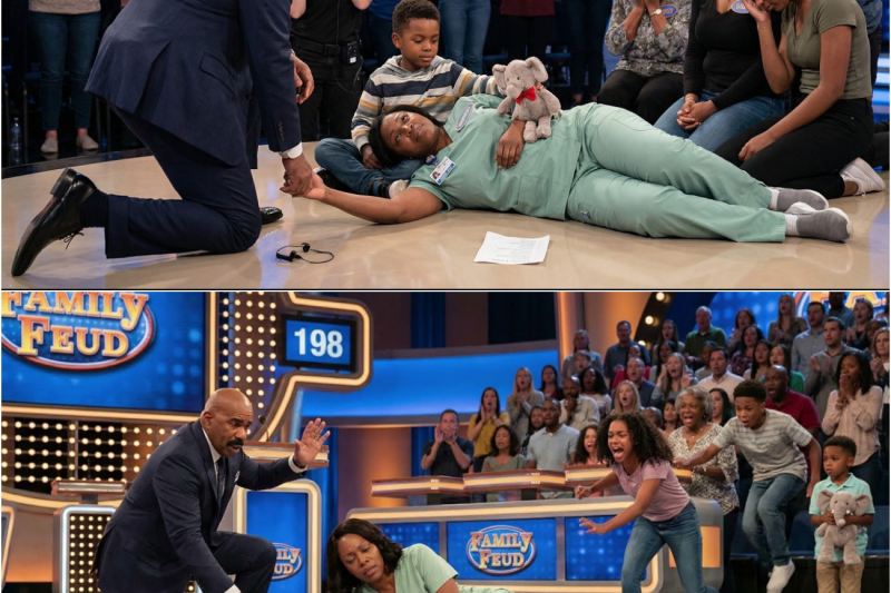 The Mother Who Collapsed During Family Feud—Steve Harvey’s Secret Help Will Leave You Speechless..