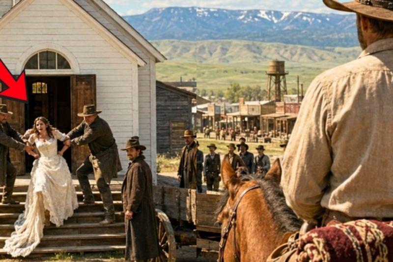 6 Men Dragged the Bride From the Church Steps… Unaware the Gunslinger Was Her Husband