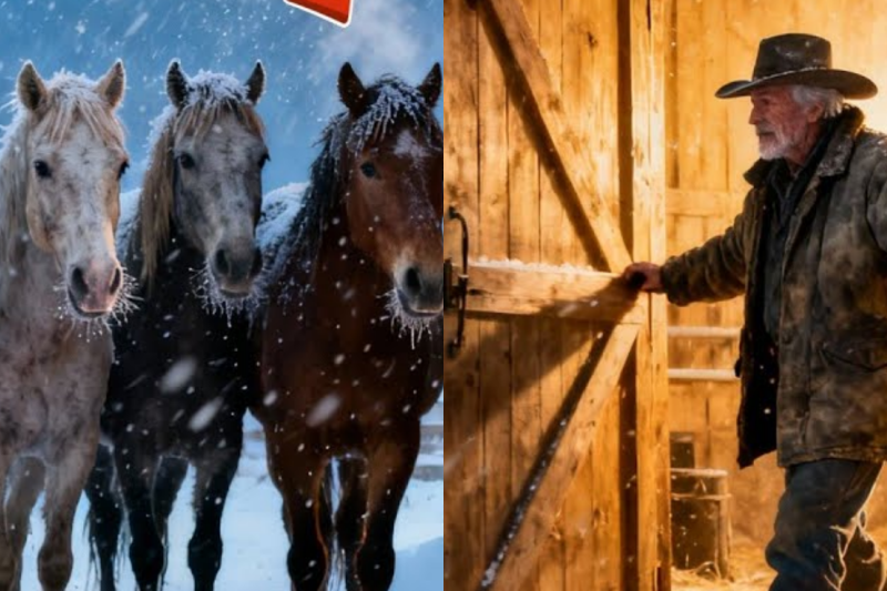 Cowboy Opened Door to Five Freezing Horses — What They Carried Will Make You Cry