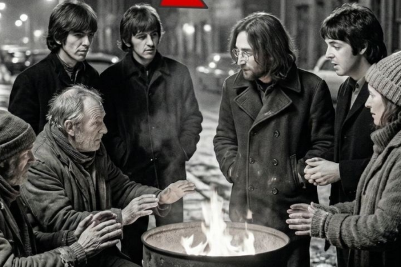Beatles STOPPED for Homeless People Warming Hands—What They Did Made Everyone CRY
