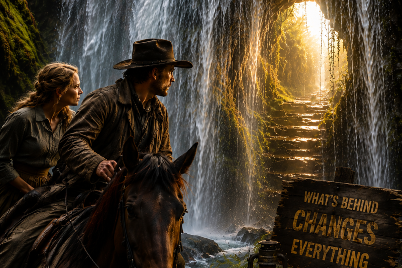 A hidden path behind the WATERFALL led them to a great DISCOVERY