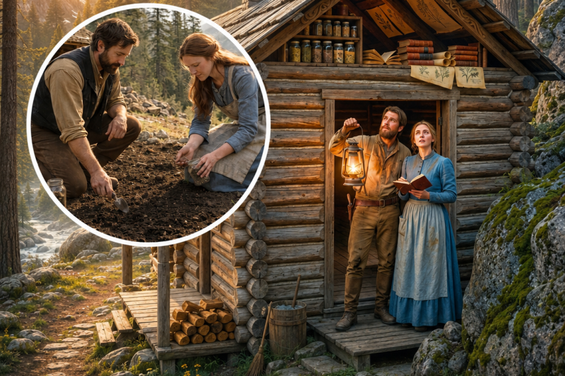 A Frontier Couple Found an Old Cabin in the Mountains… What Was Hidden Inside Changed Their Lives