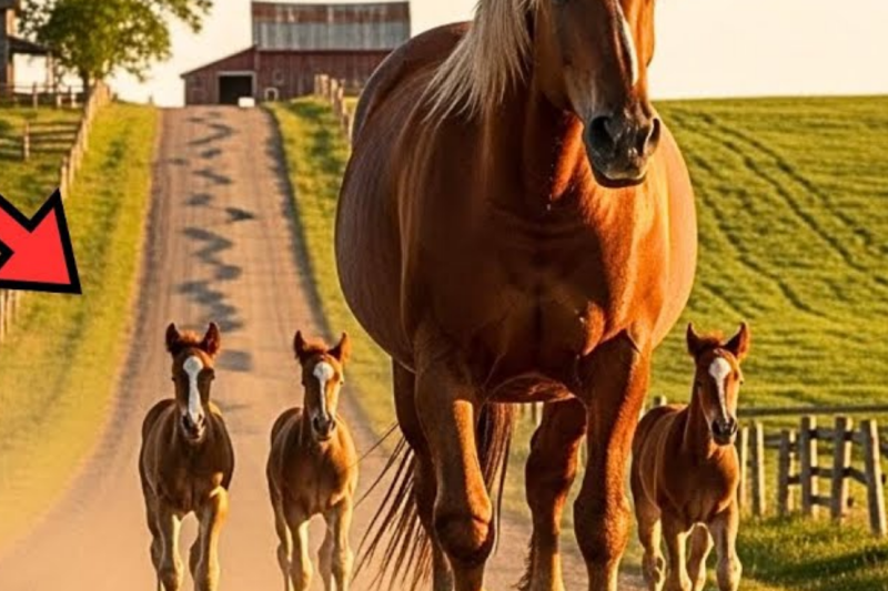 Giant Mare Guides Her Foals 200km To The Farm Where She Was Born… No One Knows How She Remembered