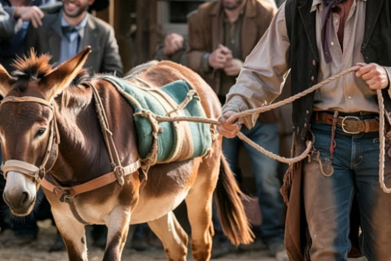 Everyone Laughed At The Old Donkey At Auction… Until The Cowboy Who Bought Him Became Rich