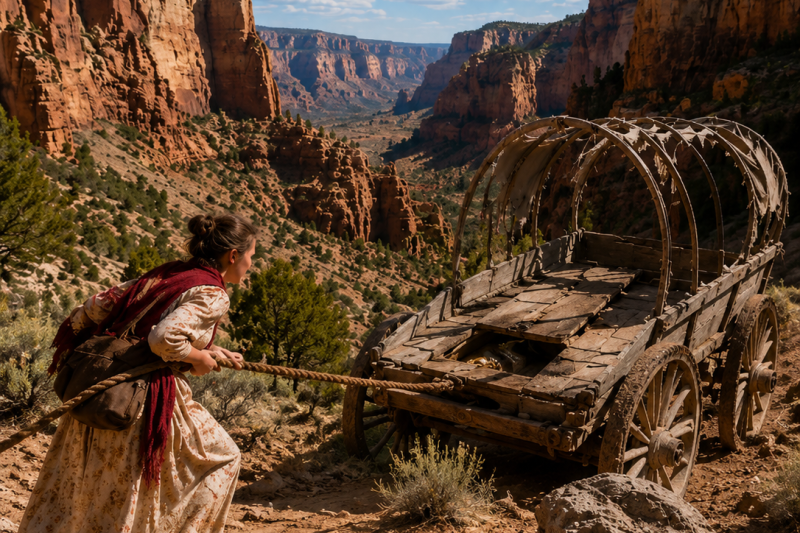 They Mocked Her for Hauling an Abandoned Wagon Out of the Canyon—She Cracked Open the False Bottom