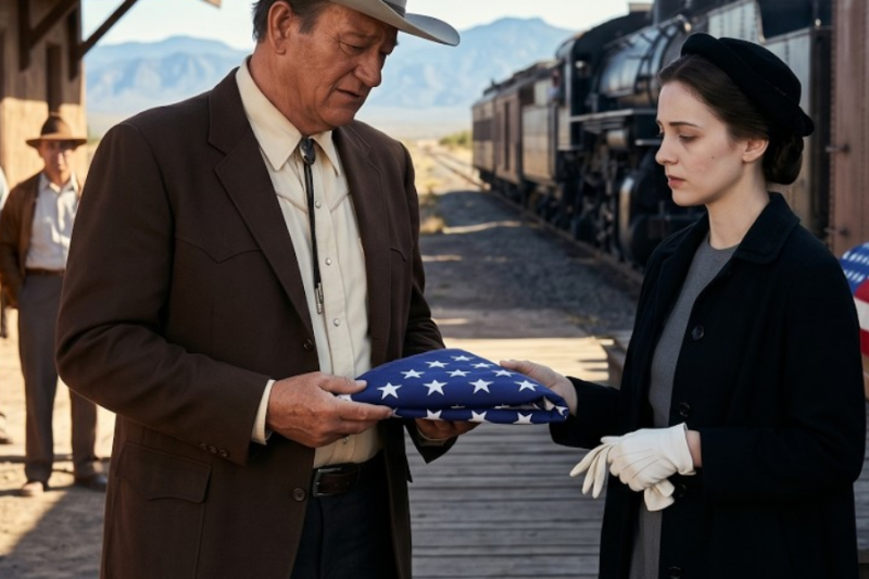 John Wayne Saw A War Widow Denied Her Husband’s Flag In Texas 1957 — Then He Carried It Home