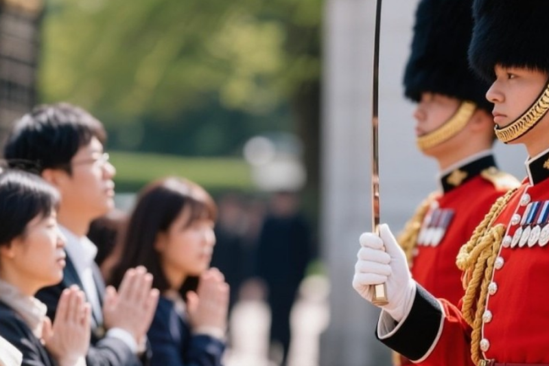 Silent Gratitude: Japanese Tourists Show Heartwarming Respect to the Royal Guard | Emotional Stories