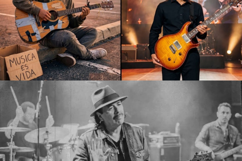 Teen playing $40 BROKEN guitar caught Santana’s attention what happened next changed hislife forever