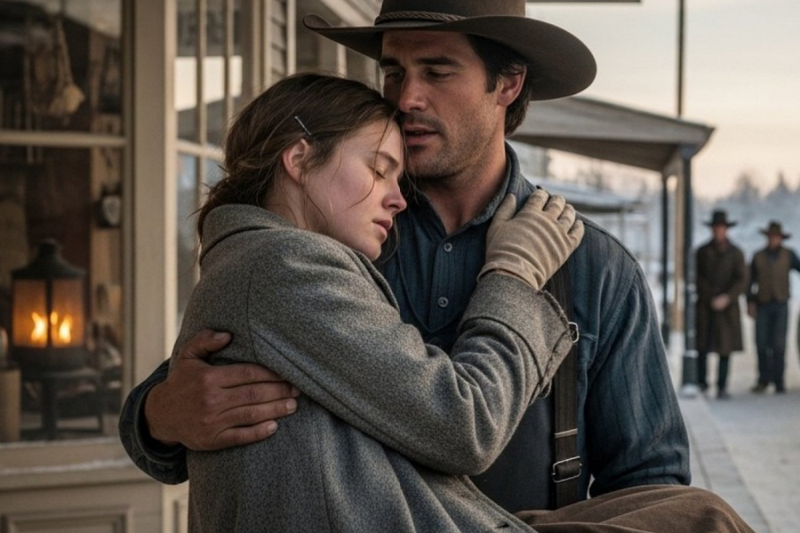 She Fainted From Cold Outside the General Store, The Cowboy Carried Her Home and Never Left