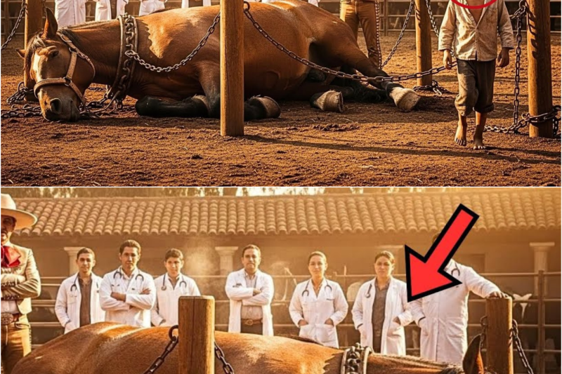 Rancher Gathers 10 Vets, Says: ‘My Fortune to Whoever Cures My Giant Horse’… Orphan Boy Approaches