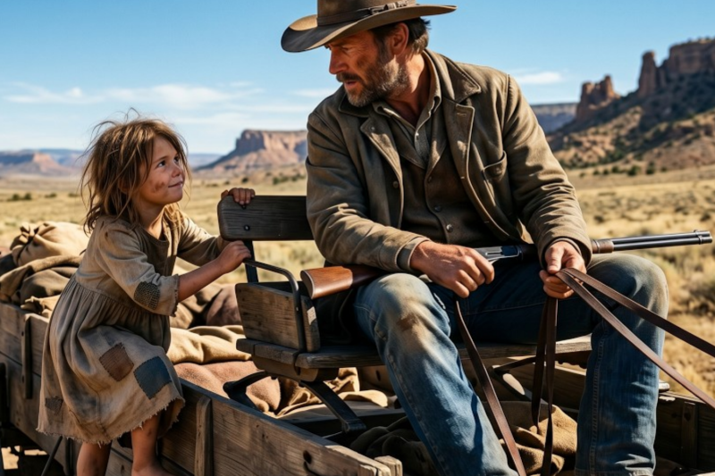 He Hadnt Spoken in 3 Years Until Barefoot Orphan Girl Climbed Into His Wagon and Asked One Question