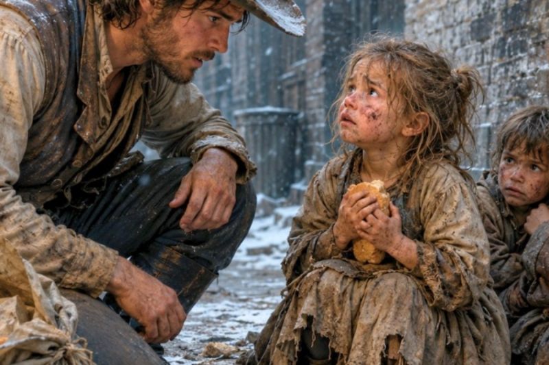 “Please Don’t Take Our Food…” She Whispered — The Rancher Set Down His Bag and Stayed