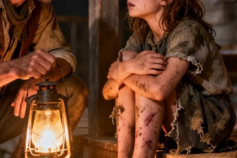 A Broken Man Found Her Frozen at His Doorstep at Midnight —And Her Silent Pain Told Him the Truth