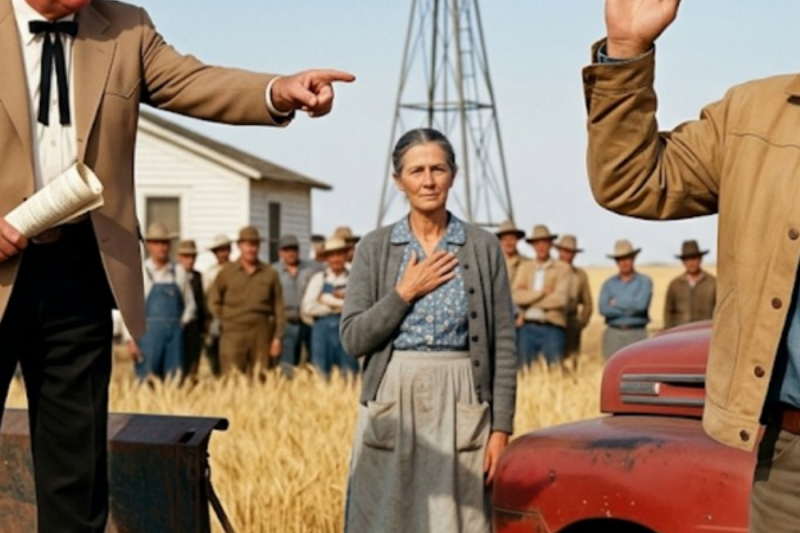 The Day John Wayne Hijacked a Texas Farm Auction to Save a Widow’s Home