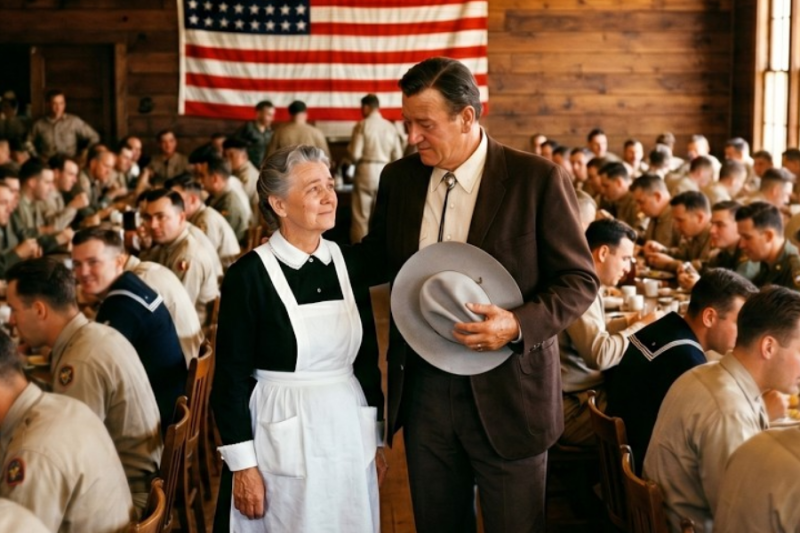 John Wayne Found The Cook Who Fed 3,000 Soldiers In Arizona 1957 — Then He Filled Her Dining Room