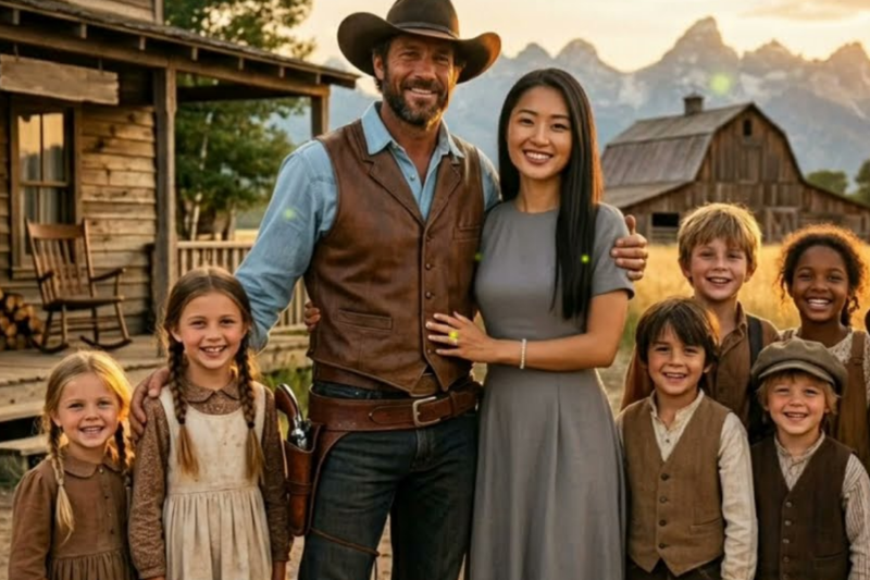 Giant Cowboy Bought the Barren Chinese Widow for $1 — 8 Years Later, She Gave Him 7 Children
