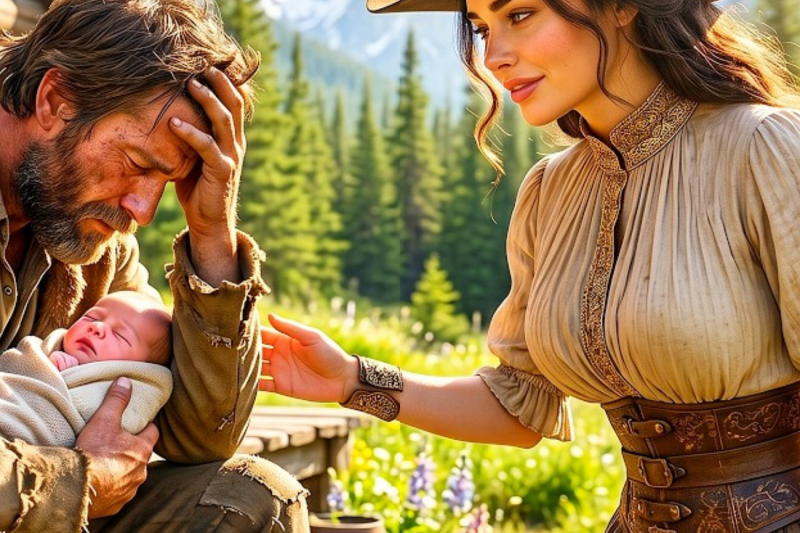 Mountain Man Sat With His Infant in Despair — Until a Widow Showed Kindness