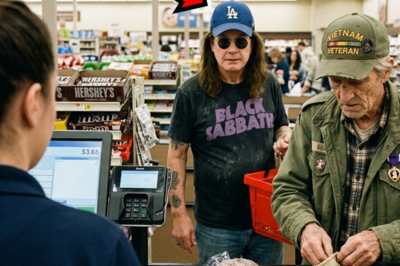 Old Veteran Was Counting Coins for Bread — He Didn’t Know Ozzy Osbourne Was Standing Behind Him