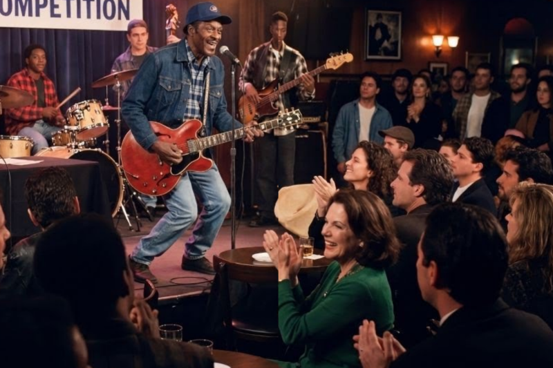 Battle of Bands Judge Challenged Audience Member to Show REAL Guitar – Chuck Berry Stood Up