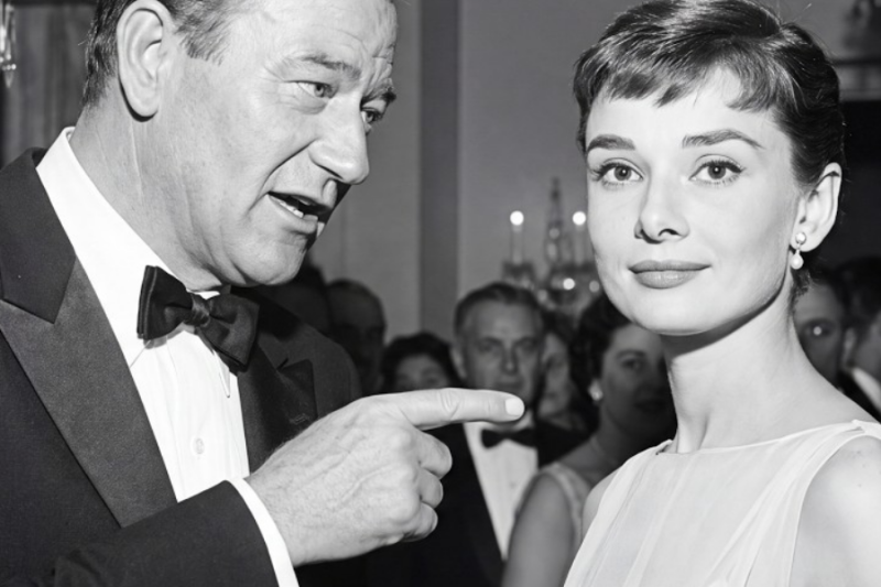 John Wayne Lectured Audrey Hepburn About Toughness — She Whispered “I Ate Tulip Bulbs to Survive”