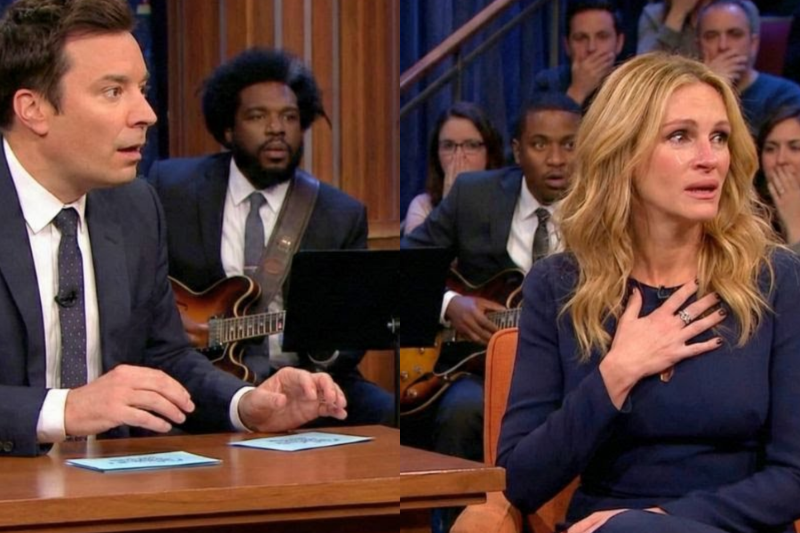 Jimmy Fallon STUNNED When Julia Roberts Suddenly Stops Mid-Answer After Hearing This Sound