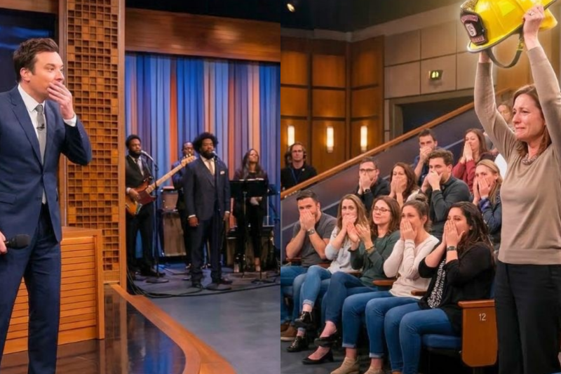 A Dying Firefighter’s Wife Stood Up in Fallon’s Audience — She Was Holding His Helmet
