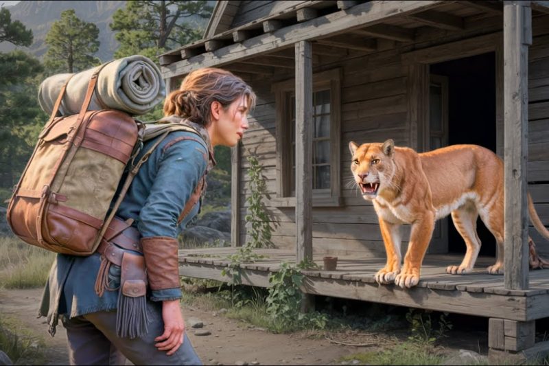 A Mountain Woman Bought a Deserted Cabin for $5—Froze in Shock When She Found a Mountain Lion Inside