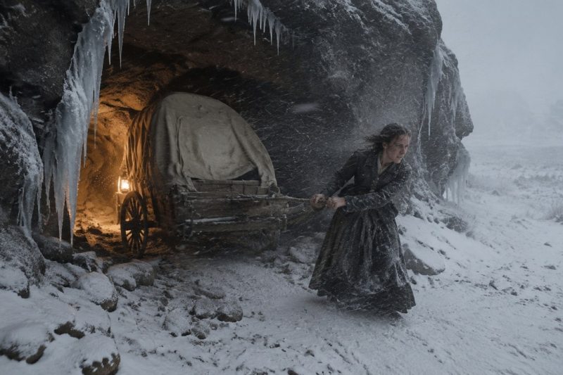 She Pulled a Wrecked Wagon Into a Rock Hollow and Sealed Every Gap — The Blizzard Skipped Right Over