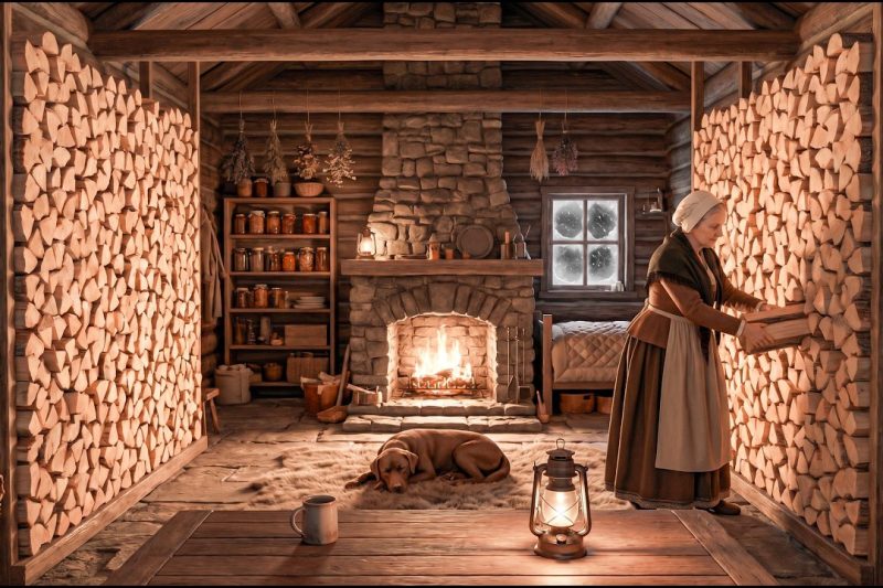 A Widow Filled Her Cabin With Firewood… When the Blizzard Hit, It Saved Everything