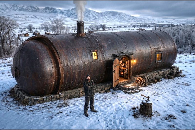 He Found a Cylinder Twice the Size and Fit His Whole Family Inside — It Held Heat Like an Oven