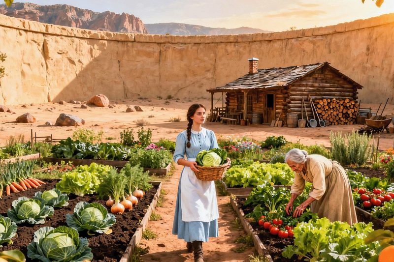 Widow and Her Mother Raised a Wall of Sandstone — Then Vegetables Began to Grow