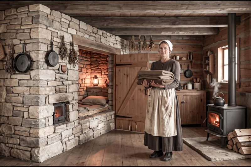 She Had No Bedroom, Only a Stone Wall — The Secret Bed That Kept Her Alive Through the Killer Freeze
