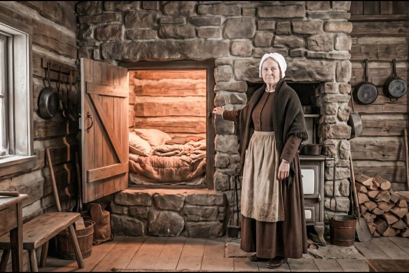 Cabin With No Bedroom Left Them Laughing — Until They Found Her Bed in the Stove Wall